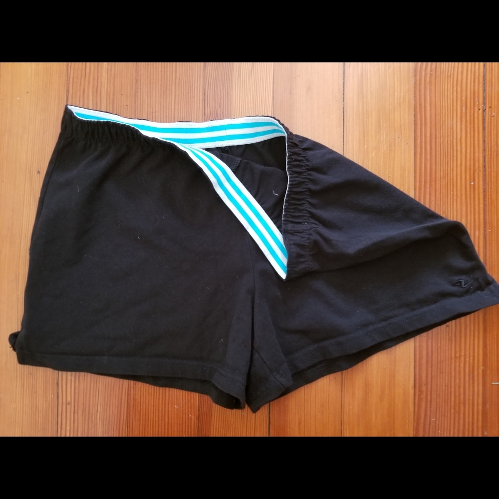 Stretchy black athletic shorts
